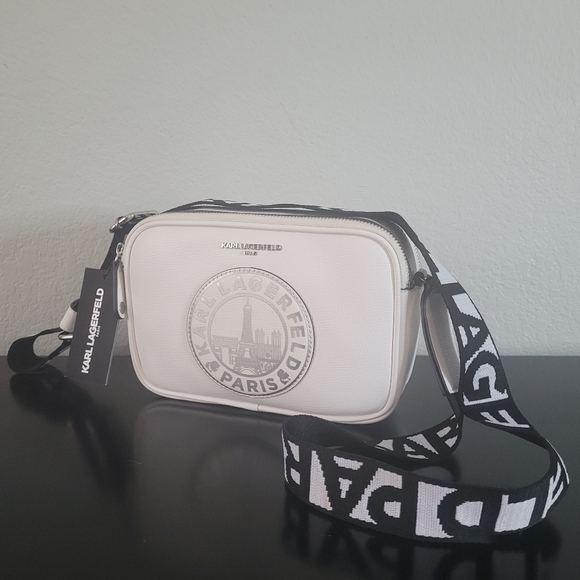 KARL LAGERFELD PARIS MAYBELLE CROSSBODY SHOULDER BAG WHITE π₯π₯π₯ - Picture 3 of 15